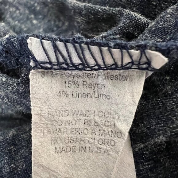 Honey Punch Women’s V-Neck Long Sleeve Top Hi-Low Stitched Trim Blue/Red S - Picture 9 of 9